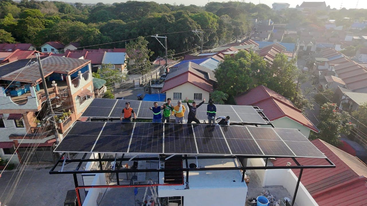Residential solar panel installation